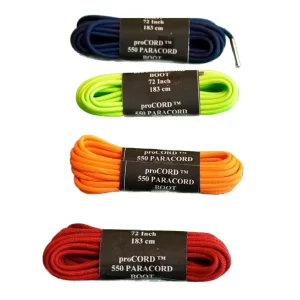 550 Paracord Bootlaces w/Black metal tips