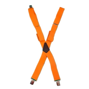 Orange 2" Wide clip all elastic Suspenders