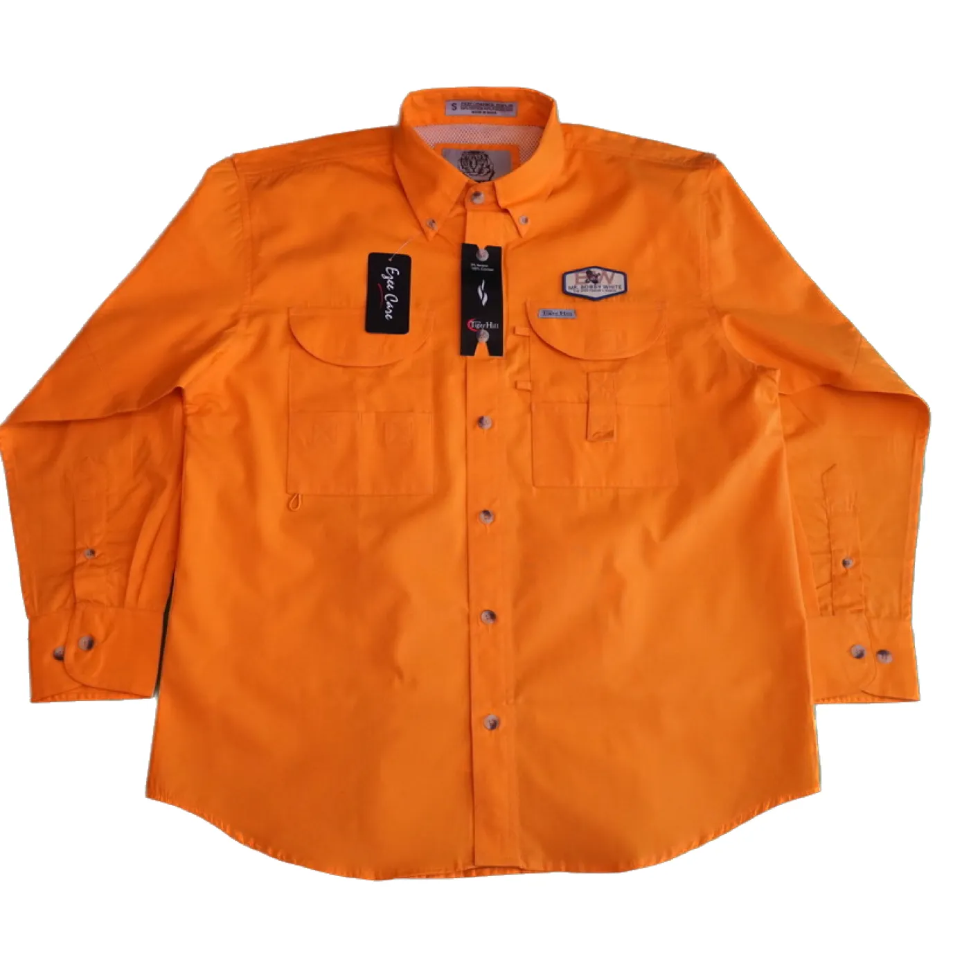 Orange Long Sleeve Relaxed Fit Fishing Shirt - Mr. Bobby White